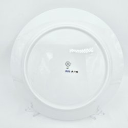 Royal Copenhagen Hvid Riflet Platin Middagstallerken nr. 627. sortering 1  