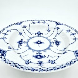 Musselmalet Halvblonde Dyb Tallerken nr. 1-566. sortering 1 