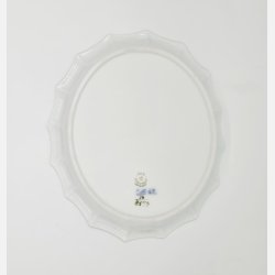 Bl Blomst Kantet Ovalt Fad nr. 10-8573. sortering 2 Sjlden