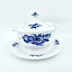 Bl� Blomst Kantet Sovsesk�l nr. 10-8602. sortering 2 Sj�lden 