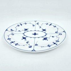 Musselmalet Riflet Ovalt fad nr. 1-345. sortering 1  