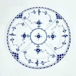 Musselmalet Halvblonde Middagstallerken nr. 1-577. sortering 1  