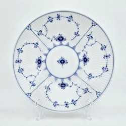 Musselmalet Riflet Dyb Tallerken nr. 608. sortering 2 