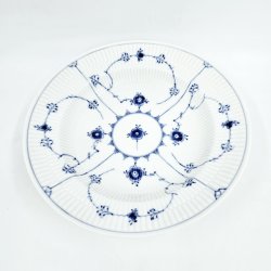 Musselmalet Riflet Dyb Tallerken nr. 1-165. sortering 1 