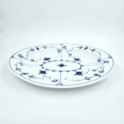 Musselmalet Riflet Ovalt fad nr. 1-98. sortering 2  