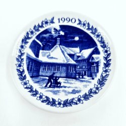 Royal Copenhagen Mini JulePlatte H C Andersens Hus 1990 