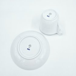 Royal Copenhagen Hvid Riflet Hjhankskop &amp; Underkop nr. 093 / 094. sortering 1