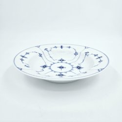 Musselmalet Riflet Dyb Tallerken nr. 1-169. sortering 1 