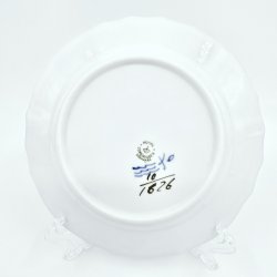 Bl Blomst Svejfet Kagetallerken Med Guldkant nr. 10-1626. sortering 1 