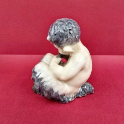 Royal Copenhagen Figur Faun Med Panfljte nr. 1736. sortering 1 