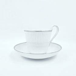 Royal Copenhagen Hvid Riflet Platin H�jhankskop &amp; Underkop nr. 093 / 094. sortering 1 