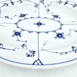 Musselmalet Riflet Ovalt fad nr. 1-98. sortering 2  