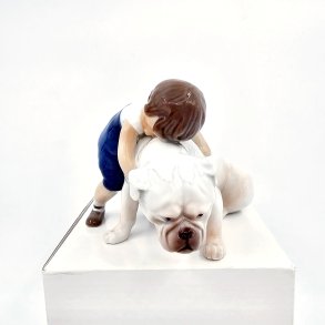 B & G Figur Dreng Med Bulldog nr. 1790. Sortering 1 