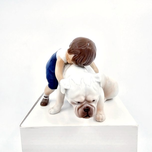 B &amp; G Figur Dreng Med Bulldog nr. 1790. Sortering 1 