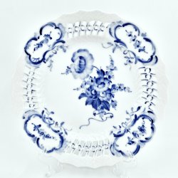 Bl Blomst Helblonde Tallerken nr. 10-1638. sortering 2 Sjlden  