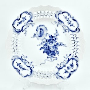 Bl Blomst Helblonde Tallerken nr. 10-1638. sortering 2 Sjlden  