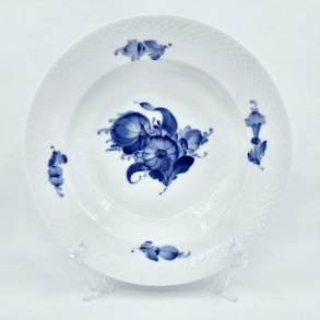 Bl� Blomst Flettet Stor Dyb Tallerken nr. 10-8107. sortering 2