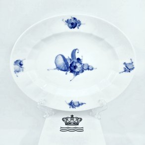 Bl� Blomst Kantet Ovalt Fad nr. 10-8605. sortering 1  