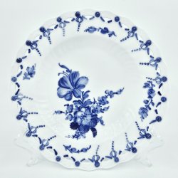 Bl Blomst Helblonde Middagstallerken nr. 10-1745. sortering 1 Sjlden