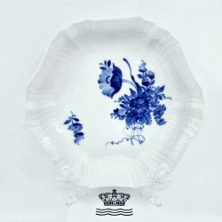 Bl� Blomst  Svejfet Sekskantet Fad nr. 10-1527. sortering 1  