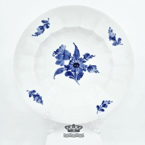 Bl Blomst Kantet Stor Dyb Tallerken nr. 10-8546. sortering 1