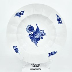 Bl Blomst Kantet Stor Dyb Tallerken nr. 10-8546. sortering 2