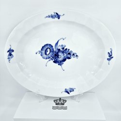 Bl� Blomst Kantet Stort Ovalt Fad nr. 10-8540. sortering 2