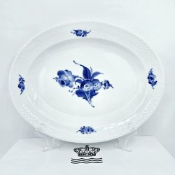 Bl� Blomst Flettet Ovalt Fad�nr. 10-8275. sortering 1  