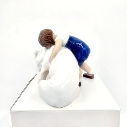 B &amp; G Figur Dreng Med Bulldog nr. 1790. Sortering 1 