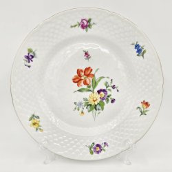 Saksisk Blomst Frokosttallerken nr. 26. sortering 1 