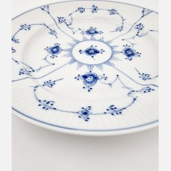 Musselmalet Riflet Spisetallerken nr. 1-177. sortering 1 