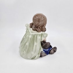 Royal Copenhagen Figur 2 Brn Med Hund nr. 707. sortering 1 