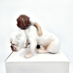 B &amp; G Figur Dreng Med Bulldog nr. 1790. Sortering 1 