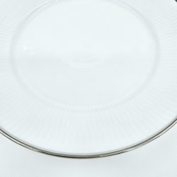 Royal Copenhagen Hvid Riflet Platin Frokosttallerken nr. 622. sortering 2  