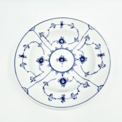 Musselmalet Riflet Dyb Tallerken nr. 1-500. sortering 1 Hotelporceln 