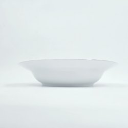 Royal Copenhagen Hvid Riflet Platin Dyb Tallerken nr. 504. sortering 1