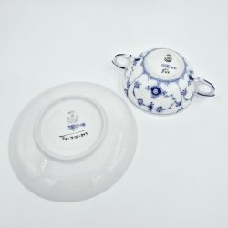 Musselmalet Riflet Bouillonkop nr. 344. sortering 2  