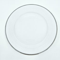 Royal Copenhagen Hvid Riflet Platin Tallerken nr. 620. sortering 2 