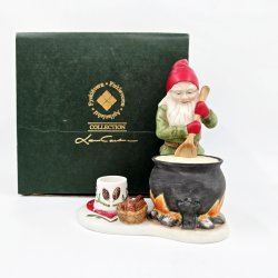 Firkl�veren Figur Nisse Lysestage Med Gryde 