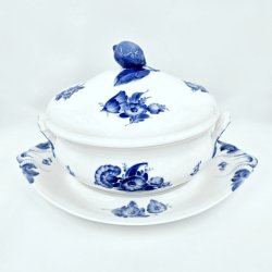 Bl� Blomst Flettet Terrin &amp; Underfad nr. 10-8134. sortering 3  