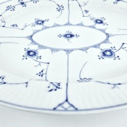 Musselmalet Riflet Ovalt fad nr. 97. sortering 1 