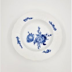 Bl Blomst Svejfet Stor Dyb Tallerken nr. 10-1614. sortering 2