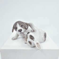 Royal Copenhagen Figur Pointer Hvalpe nr. 453. sortering 1 