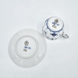 Musselmalet Riflet Kaffekop nr.1-2162. sortering 1 