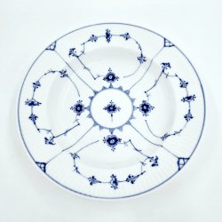 Musselmalet Riflet Dyb Tallerken nr. 1-169. sortering 1 