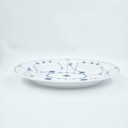 Musselmalet Riflet Ovalt fad nr. 373. sortering 2 