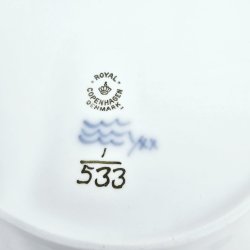 Musselmalet Halvblonde Riflet fad nr. 1-533. sorterin 1  