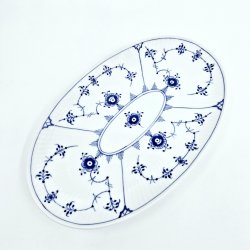 Musselmalet Riflet Oval asiet nr. 356. sortering 1 