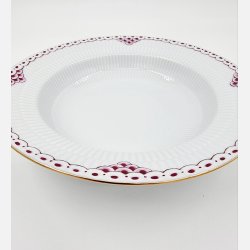 Purpur Lille Dybtallerken Med Guldkant nr. 604. sortering 1