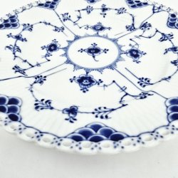 Musselmalet Helblonde Sildetallerken nr. 1-1086. sortering 3  